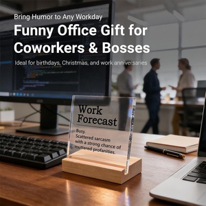 Divertido letrero acrílico portátil para decoración de oficina, pronóstico del tiempo, regalos de broma para compañeros de trabajo, cita sarcástica para el lugar de trabajo - Product Image 4