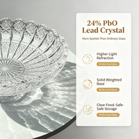 Ventes chaudes, bol à fruits en cristal artisanal, plat de rangement en verre de luxe, design contemporain, motif personnalisé, 100 pièces