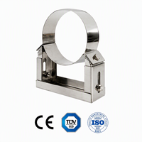 Support mural pour cheminée sur mesure OEM en acier inoxydable pour tuyau de cheminée double paroi de 80 mm