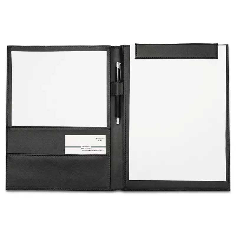 Werbe geschenke Pad folio Ordner, Leder Ordner Aufbewahrung Clip Board Meeting Matte Ordner Büro Schreibtisch Kissen Signatur Clip