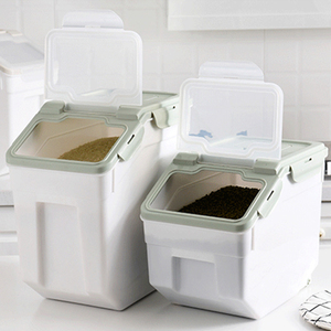 Vente en gros Écologique 10kg 15kg 25kg Plastique <span class=keywords><strong>Chien</strong></span> Chat Oiseaux Pat Nourriture Farine Riz Boîte de Stockage Bin Seau Conteneur - Product Image 3