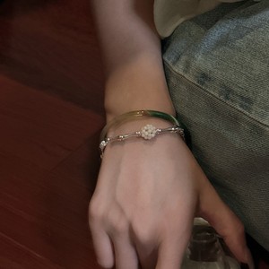 S925 plata esterlina moda coreana estilo INS pulsera de diseño Simple con nácar venta al por mayor pulseras y brazaletes de perlas - Product Image 4