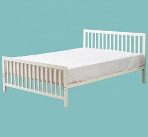 Camera da letto mobili polvere rivestito telaio in ferro con <span class=keywords><strong>maglia</strong></span> <span class=keywords><strong>metallica</strong></span> colore bianco doppio regina king size piattaforma in metallo ferro telaio del letto - Product Image 2