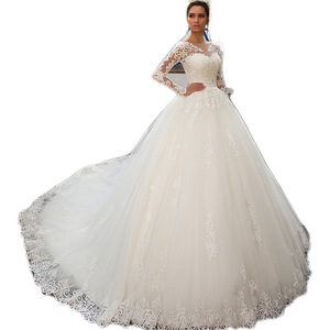 Longue robe de mariée en tulle robe de mariée mariée sauvage robes de broderie mariage cathédrale train AllureBridals robe de mariée chérie - Product Image 4