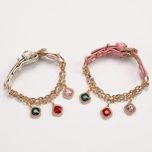 Diamante Pérola <span class=keywords><strong>Pet</strong></span> Colar Chumbo Corda Luxo Dog Jóias Strass Collar Leash Set - Product Image 4