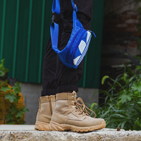 Bottes tactiques couleur sable respirantes, bottes de désert à fermeture éclair, bottes de randonnée anti-sable mi-montantes unisexe