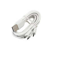 Cable de Carga Rápida USB a Micro 3 en 1 para Teléfono Móvil, Computadora, Escáner de Código de Barras - 2m Conductor de Cobre Puro