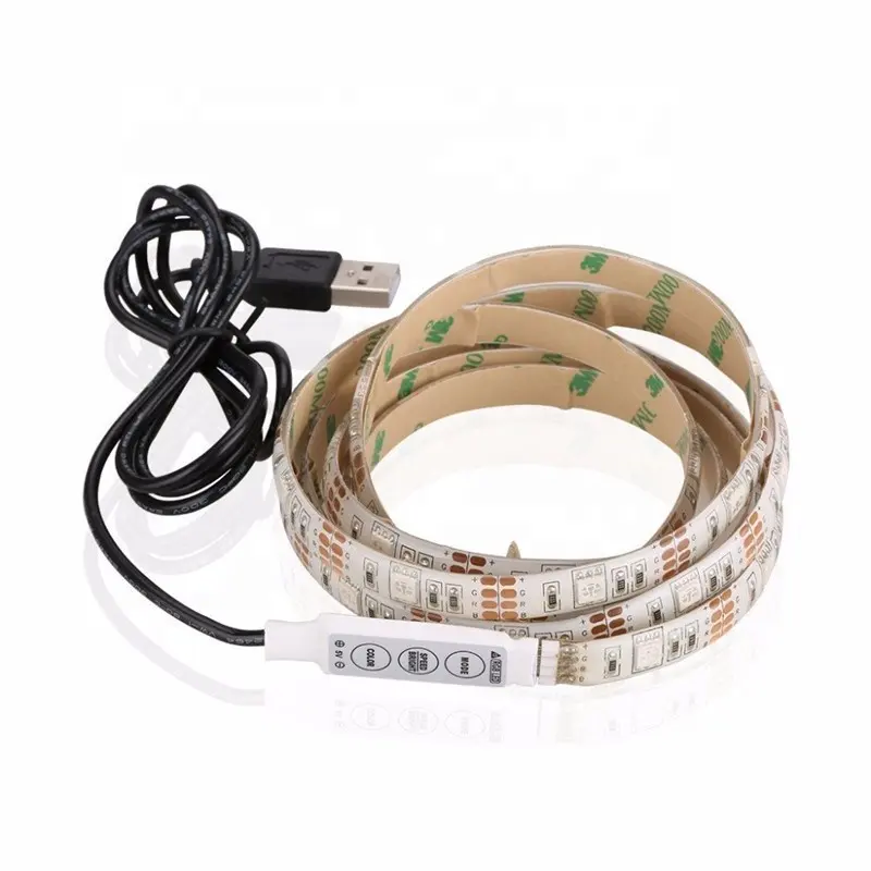 5V 5050 RGB LED רצועת USB טלוויזיה רקע אור 30LED עמיד למים 0.5M 1M 2M 3M 4M 5M