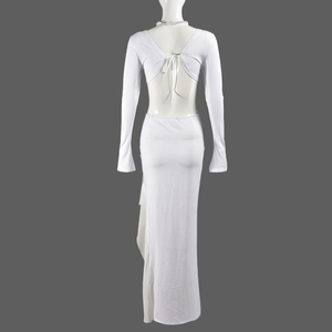 Hot 2024 Women's Fall Casual <strong>Dresses</strong> Clothing Sexy Ruffle Hollow Out Lace up Long Sleeve Bodycon <strong>Dress</strong> Fashion <strong>Maxi</strong> <strong>Dress</strong> Lady - Product Image 5