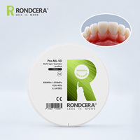 Disque en zircone Rondcera Pro-ML 5D haute translucidité 98 mm, système ouvert, compatible CAD/CAM pour les flux de travail esthétiques en laboratoire dentaire