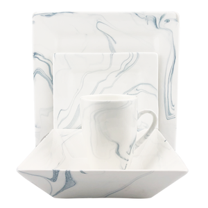 Mármol 16pcs juego de cena de lujo vajilla de cerámica platos cuadrados juegos de cena de porcelana al por <span class=keywords><strong>mayor</strong></span> - Product Image 3