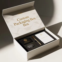 Boîte magnétique personnalisée et boîte en papier PR de luxe blanc ivoire haut de gamme et emballage de boîte cadeau sophistiqué