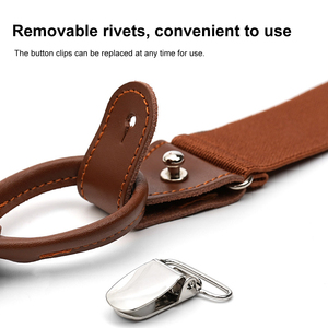 Men 2 in 1 Suspenders Clip on <strong>Button</strong> <strong>Braces</strong> British Retro Vintage <strong>for</strong> Suit Pants <strong>Trousers</strong> Plus Size Big Man Anti Slip Adjustable - Product Image 2