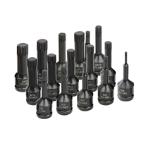 Jeu d'embouts cannelés pour douilles à chocs 1/2, 16 pièces, jeu d'embouts en étoile Torx Master Impact M4 - M19 CR-MO