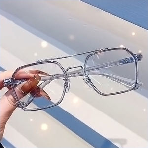 <span class=keywords><strong>Gafas</strong></span> Ópticas Retro con Montura Grande y Espejo Plano, Protección Contra Luz Azul, Montura <span class=keywords><strong>de</strong></span> <span class=keywords><strong>Gafas</strong></span> con Acabado Moderno - Product Image 2