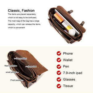 HUMERPAUL Serviette d'Affaires pour Hommes en <span class=keywords><strong>Cuir</strong></span> Véritable, Sac de Bureau Grande Capacité pour Ordinateur Portable, Sac Bandoulière de Voyage - Product Image 3