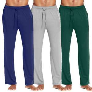 Pantalon de détente pour homme style toile, coupe droite, finition texturée, séchage rapide et respirant, idéal pour un style décontracté chic, le travail ou la maison - Product Image 4