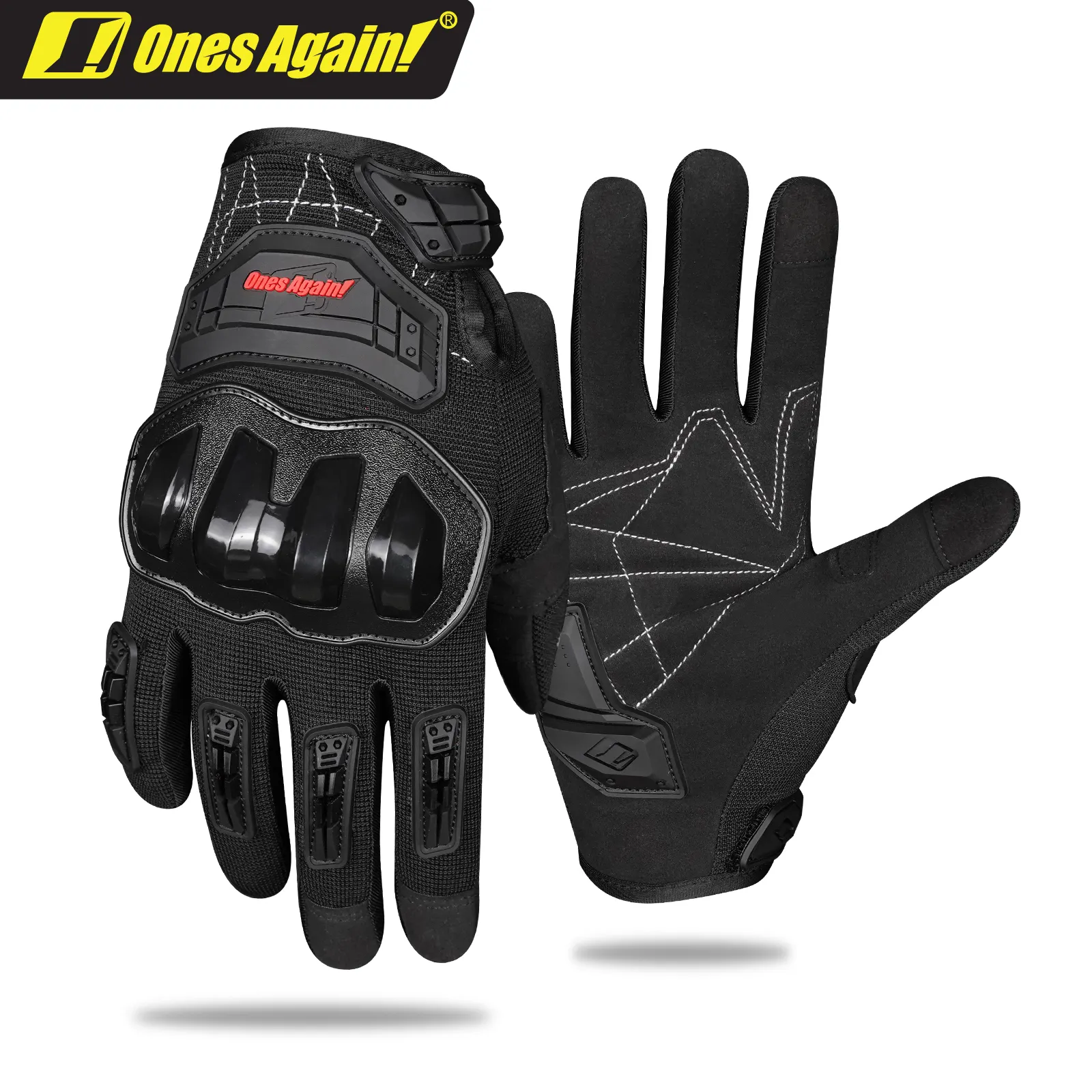 Ones Again MG14 Gants de course de moto courts pour hommes Gants d'équitation de moto Écran tactile Motocross Cross Country Gants à main