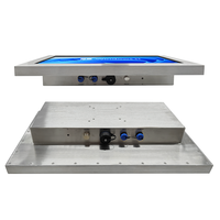 Monitor de pantalla táctil industrial capacitivo sin ventilador impermeable Ip65 Ip67 para exteriores de montaje en pared de acero inoxidable de 15,6 21,5 pulgadas
