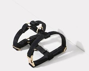 Black With Personalized Id, <b>Dog</b> Wedding Leash Set, <b>Puppy</b> No Pull, Fancy Veet Step In <b>Harness</b> - Product Image 2