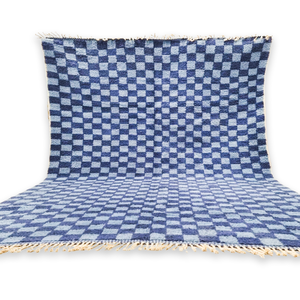 Tapis marocain Beni Ourain de qualité supérieure, fait à la main en laine, à carreaux berbères, en laine de mouton, tapis de chambre à coucher, tapis moelleux pour salon - Product Image 2