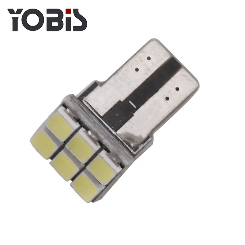 Yobis lâmpadas canbus para carro, decodificador, luzes externas, placa de licença, 6smd t10, para carro, universal 5630