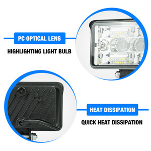 LiuHJG carré classique <span class=keywords><strong>Design</strong></span> Durable moto travail lumière LED vélo 2 lentilles jaune blanc couleur antibrouillard - Product Image 2