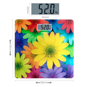 กระจกนิรภัยเทมเปอร์100กรัมขนาดกรัมหน้าจอ LCD ใส่สบายชั่งน้ำหนักส่วนบุคคลดีไซน์ดอกไม้ใช้ในบ้านคลินิก - Product Image 5