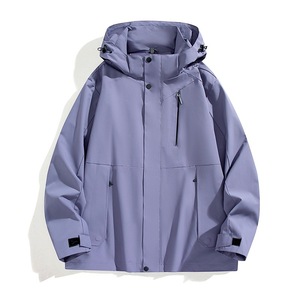 Unisex Windproof Jacket With Inner Liner Solid Color Contrast Winter Workwear Uniforms - Product Image 3
