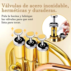 Trompette alto Sanli Key Eb de haute qualité avec corps en laiton, embouchure en bronze phosphoreux et étui - Product Image 6