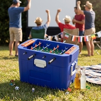 Mini table de baby-foot et glacière 2-en-1, petite glacière isotherme portable avec jeu de football pour grandes fêtes et événements, OEM ODM disponible