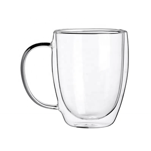 <span class=keywords><strong>Mug</strong></span> à Café Transparent en Verre à Double Paroi avec Poignée, Design Moderne Résistant à la Chaleur pour Thé et Boissons Chaudes, Lavable à la Main pour Usage Domestique - Product Image 4