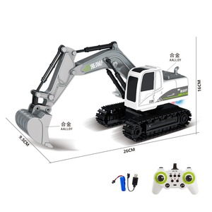 1:24 Schaal <span class=keywords><strong>Rc</strong></span> Bouwmachines Metalen Schep Afstandsbediening Graafmachine Met Muziek 2.4Ghz <span class=keywords><strong>Rc</strong></span> Graafmachines Speelgoed Voor Jongens - Product Image 3