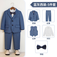 Ensemble gilet et costume décontracté pour bébés garçons, style gentleman, pour cérémonie, piano, hôte, en tissu à motifs de dessins animés