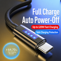 Câble USB-C vers USB-C à charge rapide avec LED, tressé en nylon, pour smartphone, tablette, ordinateur portable, 1M 2M, OEM ODM, vente en gros