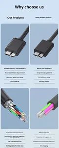 Câble de données haute vitesse USB 3.0 A vers Micro mâle pour boîtier de disque dur, matériau ABS, 2 à 4 ports, connexion informatique - Product Image 6