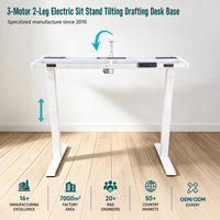 Bureau assis-debout motorisé avec hauteur réglable, bureau inclinable ergonomique pour usage professionnel