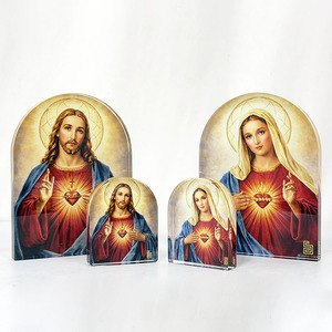 Prensapapeles de Cristal Personalizado con Forma de Arco del Sagrado Corazón de Jesús y del Inmaculado Corazón de María MH-TF0353 - Product Image 2