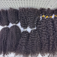 Mèches de Cheveux Naturels 4C Afro Crépus Frisés, Cheveux Humains en Vrac Double Drawn Remy Sans Trame pour Tresses, Cheveux à Crocheter Style Bohème