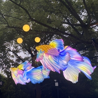 Lanternes en soie personnalisées en forme de poisson Betta fabriquées à l'usine de Zigong |   Lumières LED imperméables en forme d'animaux pour les fêtes et décorations de vacances