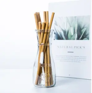 Vendita all'ingrosso personalizzato cannucce riutilizzabili-Eco-friendly di bambù di vendita caldo di colore paglia diritta di paglia