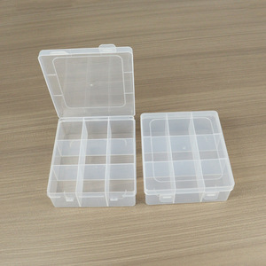 Transparent Plastic Storage Box 9-Compartment For Jewelry Tools Sewing Kit Desktop Organizer With Lid - Product Image 1