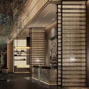 Partición de acordeón de metal personalizada, varios patrones de pared de partición de habitación de baño con marco de acero con la mejor calidad - Product Image 5