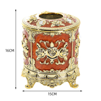 Boîte à mouchoirs rétro européenne en plastique imitation émail, rangement de bureau, décoration personnalisée pour hôtel et maison, fournitures de décoration en gros