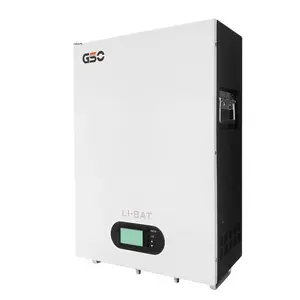 GSO Power Wall Lithium Battery LiFePO4 24V 48V 51.2V 50Ah 100Ah 200Ah Wall Mounted Solar Battery with LCD Display