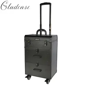 Factory Professional Trolley Makeup Case With Wheels And Drawers Beauty Cosmetic Train Case For Men And Women