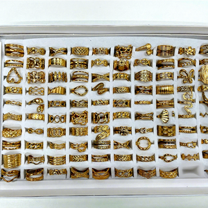 Bán buôn tempusort 18K mạ vàng thép không gỉ nhẫn cưới Inlay Claw thiết lập thiết kế rỗng hợp thời trang phong cách thời trang Nhẫn - Product Image 1