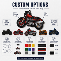 Écusson brodé personnalisé pour moto, badge de motard haute densité, étiquettes thermocollantes pour vestes, jeans, gilets en cuir, marque de vêtements