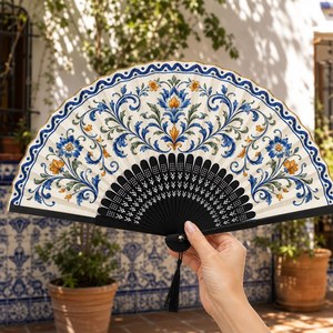 Abanicos de Mano para Personalizar, Abanico de Mano Tradicional Chino, Mini y Medianos, Personalizados, Plegables, con Flores, para Niña - Product Image 5
