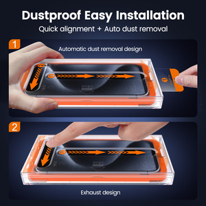 Protection d'écran en verre trempé Magic Box 9H à couverture intégrale pour <span class=keywords><strong>iPhone</strong></span> 17 16 – Kit de pose rapide et facile – Qualité supérieure pour téléphone portable - Product Image 3